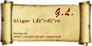 Gligor Lóránt névjegykártya